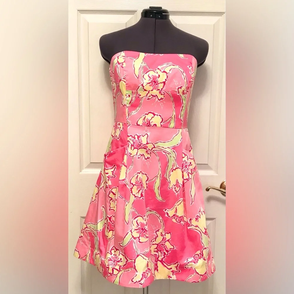 Lilly Pulitzer Blossom Dress Hotty Pink Day Lilly - Picture 2 of 16